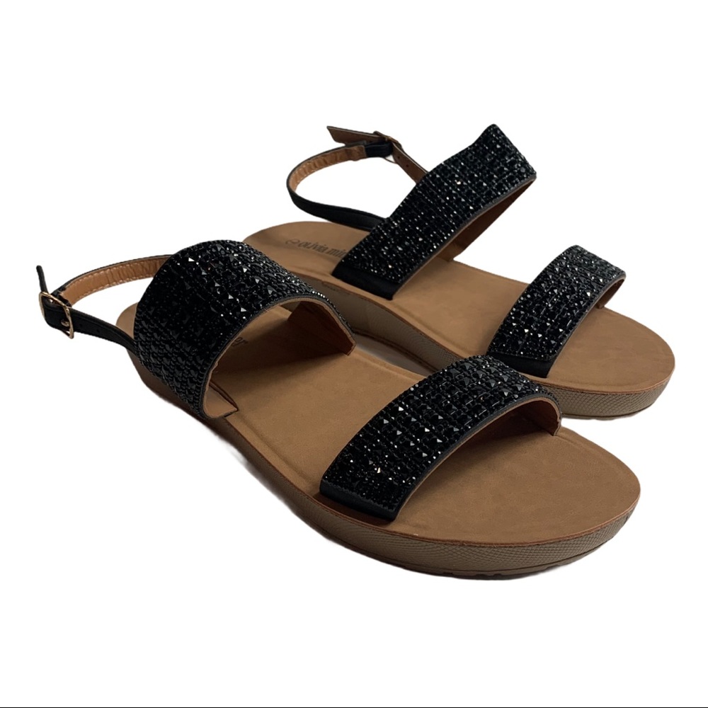 Olivia Miller Platform Sandals, Black, Size 7